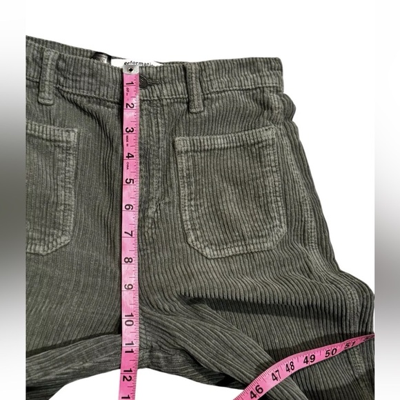 Reformation Alyssa High Rise Wide Leg Corduroy Pants Size 25 Green - Picture 8 of 9